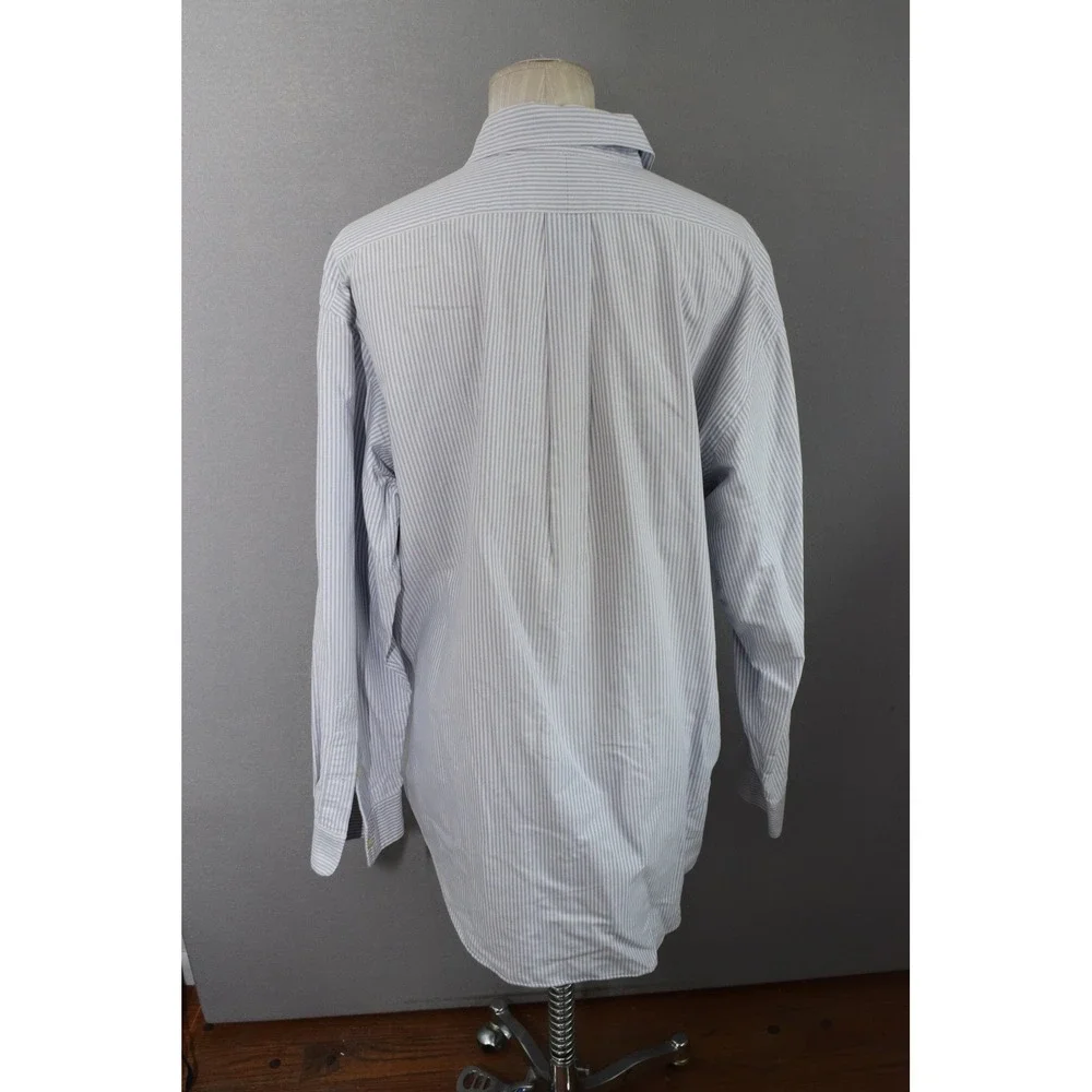 Ralph Lauren Yarmouth Shirt 16.5 34 Blue Striped Oxford Button Lot 2 Flesh Pony